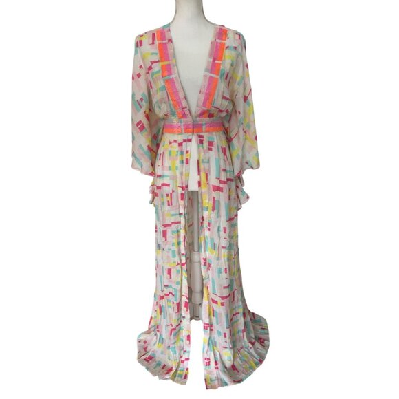 TAJ Sequin kaftan beach cover resort wear Size Small‎ - Picture 2 of 10